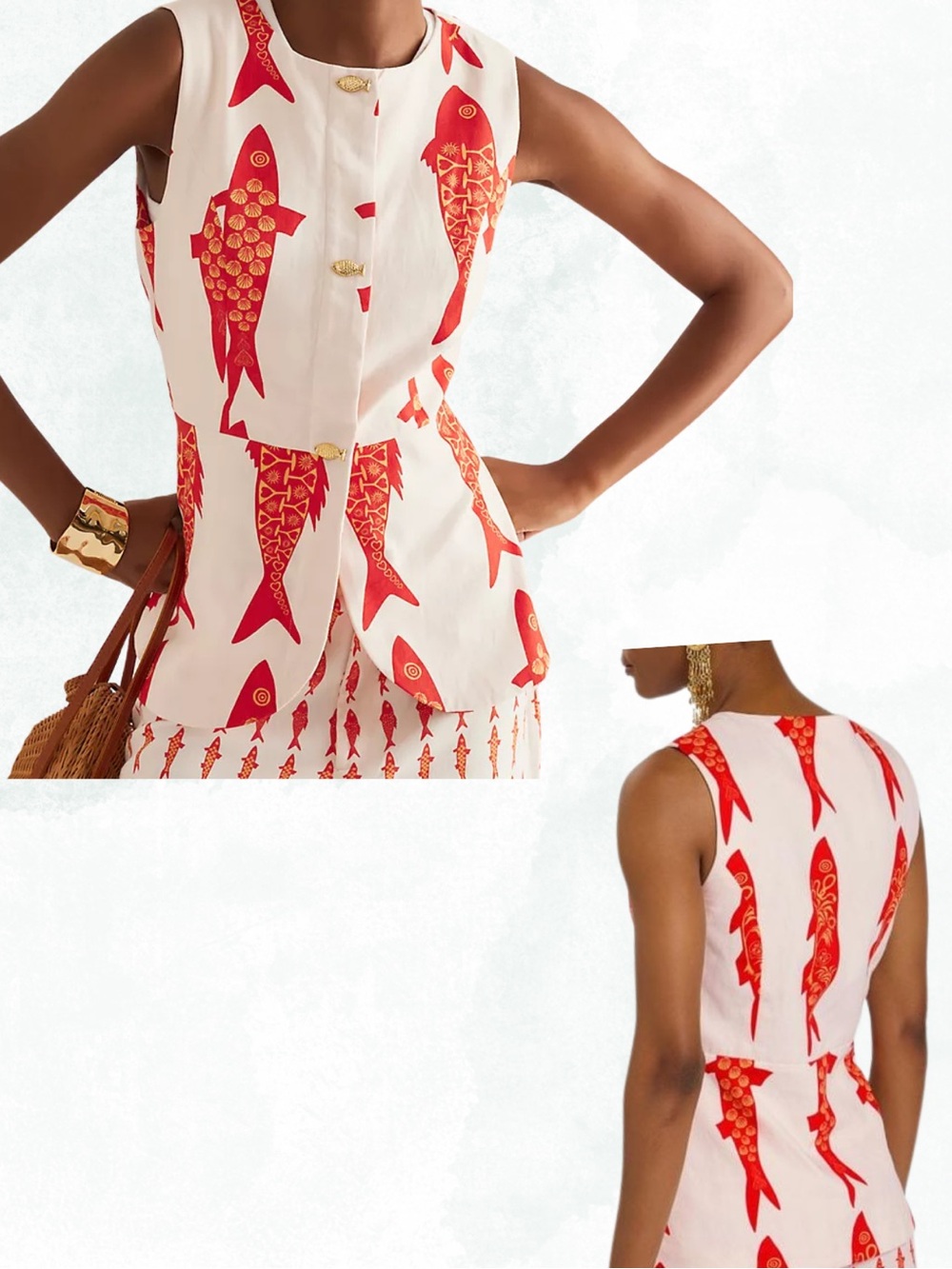 Women NEVER FULLY DRESSED  Sol Sardine Girl Summer White Cotton Waistcoat Top - Picture 2 of 12